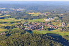 View of the Odenwald from the west in the district Ober-Abtsteinach in Abtsteinach in the state Hesse, Germany
