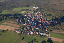 Aerial view of District Siedelsbrunn in Wald-Michelbach in the state Hesse, Germany