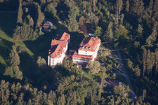 Aerial view of Buddha's Way GmbH in the district Siedelsbrunn in Wald-Michelbach in the state Hesse, Germany