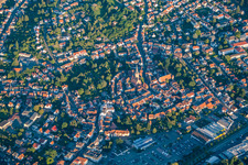 Aerial view of Historic Old Town in Michelstadt in the state Hesse, Germany
