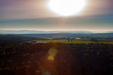 Aerial photograpy of Gliding airfield in the district Vielbrunn in Michelstadt in the state Hesse, Germany