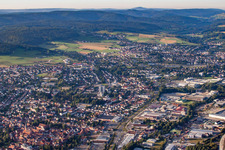 Aerial view of From the north in Michelstadt in the state Hesse, Germany