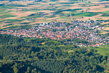Aerial view of From the northeast in the district Leutershausen in Hirschberg an der Bergstraße in the state Baden-Wuerttemberg, Germany
