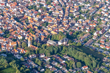 Aerial photograpy of Palace Wiser in the district Leutershausen in Hirschberg an der Bergstrasse in the state Baden-Wurttemberg, Germany