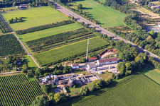 City building yard Schriesheim with water treatment plant WVE Schriesheim GmbH on the A5 in Schriesheim in the state Baden-Wuerttemberg, Germany