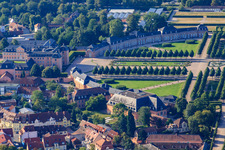 Oblique view of Schwetzingen Palace Gardens in Schwetzingen in the state Baden-Wuerttemberg, Germany