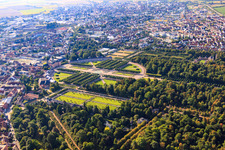 Schwetzingen Palace Gardens in Schwetzingen in the state Baden-Wuerttemberg, Germany from above
