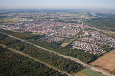 Town View of the streets and houses of the residential areas in Ketsch in the state Baden-Wurttemberg