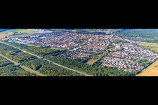 City overview from the northeast in Ketsch in the state Baden-Wuerttemberg, Germany