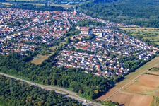 City view from the northeast in Ketsch in the state Baden-Wuerttemberg, Germany
