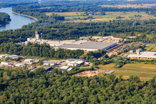 Oblique view of Saint-Gobain Isover G+H AG in Speyer in the state Rhineland-Palatinate, Germany