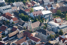 Center market in Altlussheim in the state Baden-Wurttemberg
