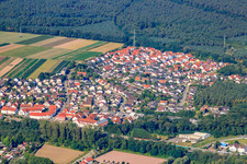 Aerial view of View of the town from the northeast in the district Sondernheim in Germersheim in the state Rhineland-Palatinate, Germany