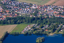 Oblique view of View of the town from the northeast in the district Sondernheim in Germersheim in the state Rhineland-Palatinate, Germany