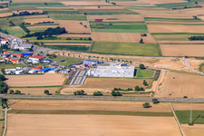 Nordring Industrial Estate DBK EMS GmbH & Co. KG and DBK David + Baader GmbH in Rülzheim in the state Rhineland-Palatinate, Germany from the plane