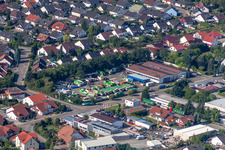 Aerial view of Site waste and recycling sorting Wertstoffhof Ruelzheim in Ruelzheim in the state Rhineland-Palatinate, Germany