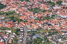 Aerial photograpy of Mauritiusstr in Rülzheim in the state Rhineland-Palatinate, Germany
