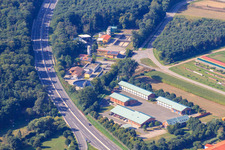 Sewage treatment plant and the Federal Highway Company - Highway Maintenance Department Kandel in Kandel in the state Rhineland-Palatinate, Germany