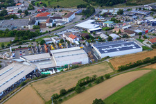 Aerial photograpy of Kömpf Construction Center GmbH in Calw in the state Baden-Wuerttemberg, Germany