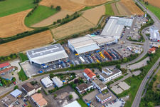 Bird's eye view of Kömpf Construction Center GmbH in Calw in the state Baden-Wuerttemberg, Germany
