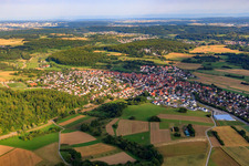 View of the town from the northwest in Gechingen in the state Baden-Wuerttemberg, Germany