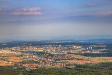 View to Sindelfingen, approach path in the district Dagersheim in Böblingen in the state Baden-Wuerttemberg, Germany