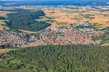 Aerial photograpy of View of the town from the west in the district Döffingen in Grafenau in the state Baden-Wuerttemberg, Germany