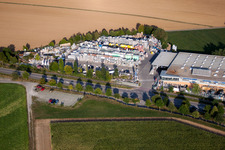 Drone recording of Mühlackerstraße, Kömpf company in the district Darmsheim in Sindelfingen in the state Baden-Wuerttemberg, Germany