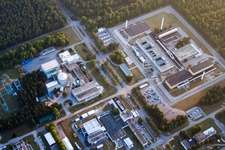 KIT North in the district Leopoldshafen in Eggenstein-Leopoldshafen in the state Baden-Wuerttemberg, Germany seen from a drone