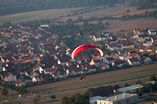 Aerial view of District Büchenau in Bruchsal in the state Baden-Wuerttemberg, Germany