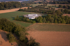 Oblique view of Radio beacon KRH VOR Karlsruhe in the district Wöschbach in Pfinztal in the state Baden-Wuerttemberg, Germany