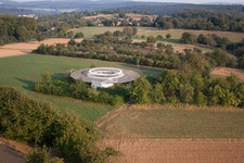 Radio beacon KRH VOR Karlsruhe in the district Wöschbach in Pfinztal in the state Baden-Wuerttemberg, Germany from above