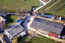 Aerial photograpy of Heidebrunnerhof horse farm in Oberotterbach in the state Rhineland-Palatinate, Germany