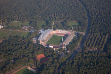 Aerial photograpy of Wildparkstadion in the district Innenstadt-Ost in Karlsruhe in the state Baden-Wuerttemberg, Germany