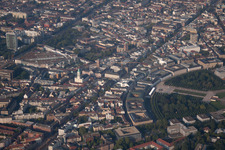 District Innenstadt-West in Karlsruhe in the state Baden-Wuerttemberg, Germany from the plane