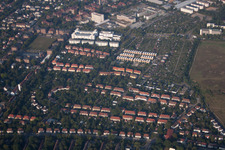 Oblique view of District Nordstadt in Karlsruhe in the state Baden-Wuerttemberg, Germany