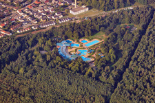 Oblique view of Water park Wörth am Rhein in Wörth am Rhein in the state Rhineland-Palatinate, Germany