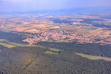 Oblique view of City overview from the southeast in Kandel in the state Rhineland-Palatinate, Germany