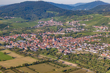 Oblique view of District Steinbach in Baden-Baden in the state Baden-Wuerttemberg, Germany