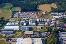 Aerial view of Industrial and commercial area South in Haiterbach in the state Baden-Wurttemberg, Germany