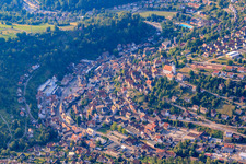Village view from the south in Altensteig in the state Baden-Wuerttemberg, Germany