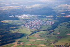 District Ittersbach in Karlsbad in the state Baden-Wuerttemberg, Germany viewn from the air