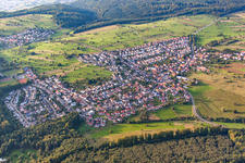 From the south in the district Schöllbronn in Ettlingen in the state Baden-Wuerttemberg, Germany