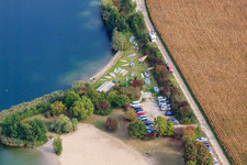 Windsurfers at the Johanneswiese outdoor pool in Jockgrim in the state Rhineland-Palatinate, Germany