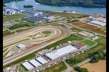 Aerial photograpy of Daimler Truck EVZ in the Oberwald industrial area in Wörth am Rhein in the state Rhineland-Palatinate, Germany
