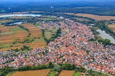 Village view from the southeast in Neuburg am Rhein in the state Rhineland-Palatinate, Germany