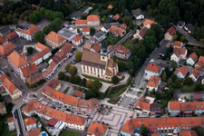 Aerial photograpy of Lauterbourg in the state Bas-Rhin, France