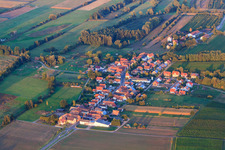 Village view from the west in Hergersweiler in the state Rhineland-Palatinate, Germany from above