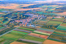 Village view from the southwest in Winden in the state Rhineland-Palatinate, Germany from above
