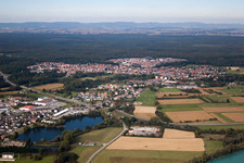 Bird's eye view of Soufflenheim in the state Bas-Rhin, France